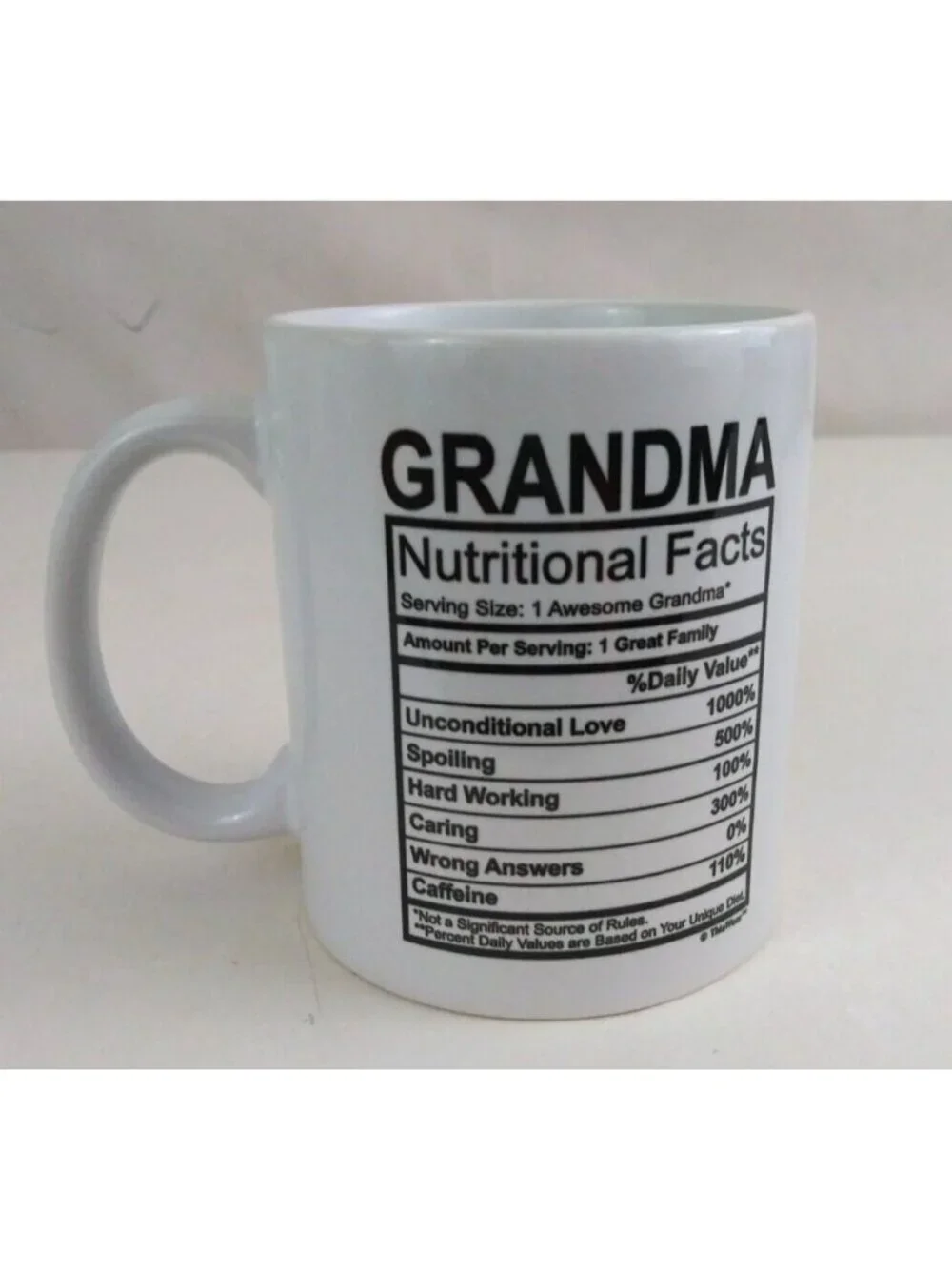 ThisWear Grandma Nutritional Facts White & Black 3.75